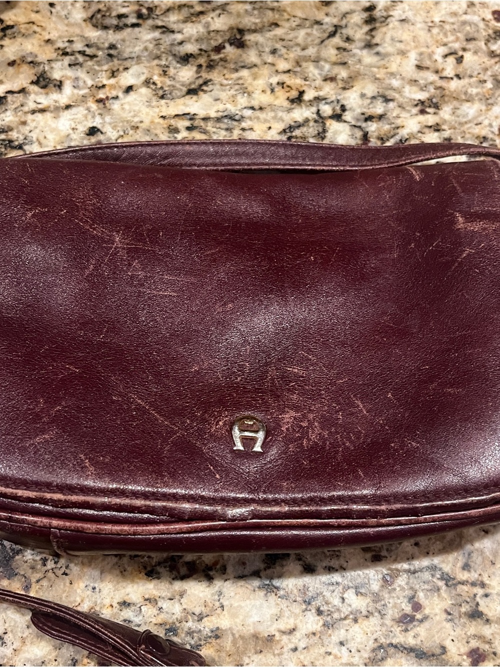 Vintage Etienne Aigner Crossbody Shoulder Bag Burgundy Oxblood Leather Purse